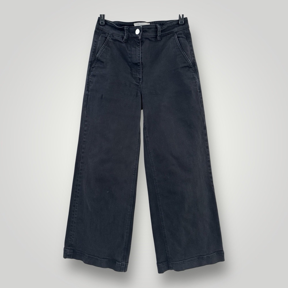Everlane Wide Leg Jeans Womens Size 0 (28x26) Black High Rise Loose Baggy‎ Denim